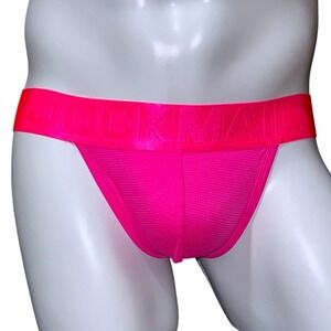 Jockmail Monochromatic Mesh Jockstrap Hot Pink Size M (27-30) JM243‎ NWT